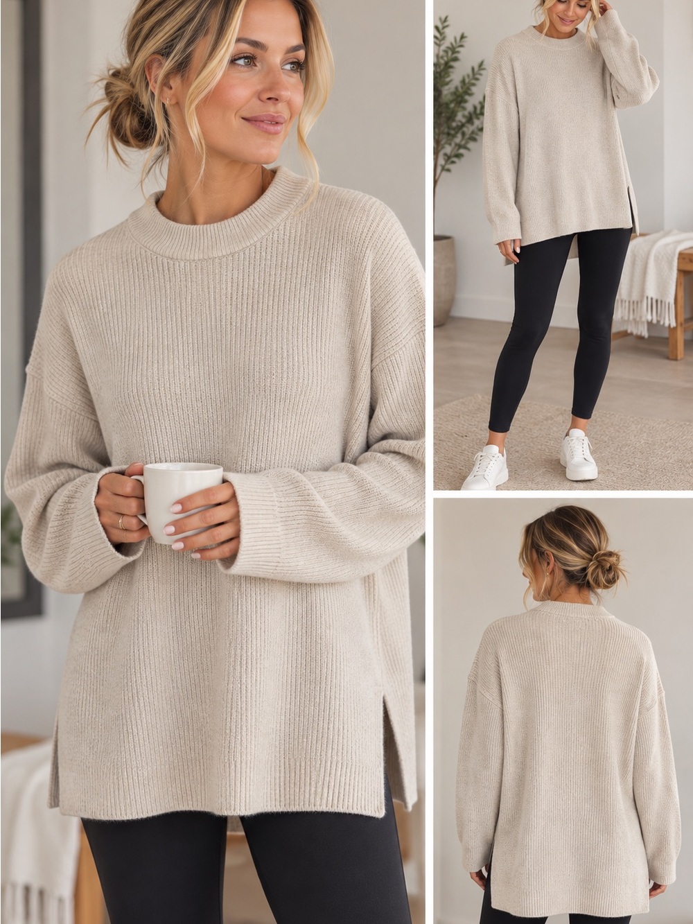 lululemon athletica Oversized Crewneck Sweater - Beige/Cream